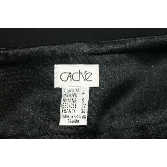 Cache Culottes Black Sheer Layered Capris Pants Slacks Womens Size 4 - Picture 5 of 6